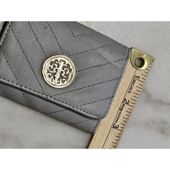 DASEIN WOMENS FASHION CLUTCH ZIP AROUND EMBLEM LONG WALLET, PEWTER - Picture 5 of 8